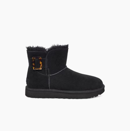 UGG Mini Bailey Fashion Buckle - Boots Dame - Svart (NO-M114)